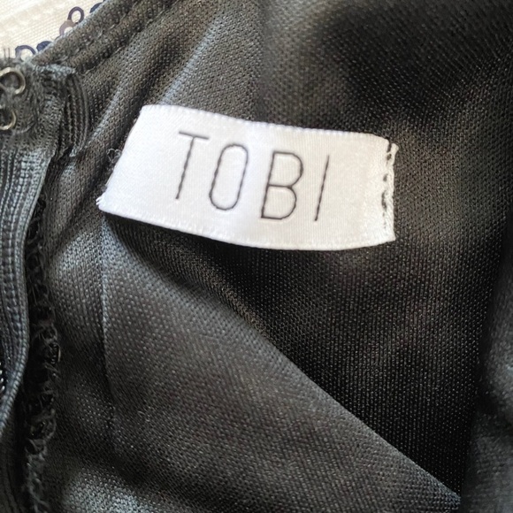 NWT TOBI BLACK SEQUIN SCOOP OPEN BACK MINI COCKTAIL PARTY DRESS - XS - Picture 7 of 11